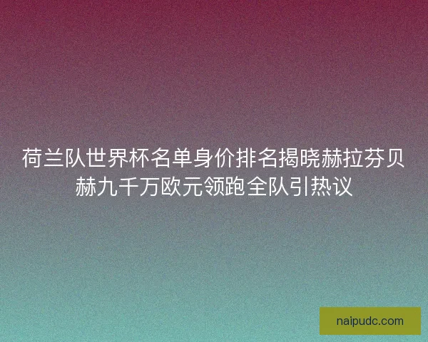 荷兰队世界杯名单身价排名揭晓赫拉芬贝赫九千万欧元领跑全队引热议